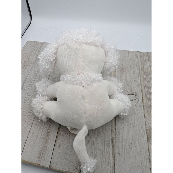 MVP White Poodle Plush Dog Glitter Eyes Stuffed Animal Toy Dog Fuzzy Plushie 7” - Picture 6 of 6